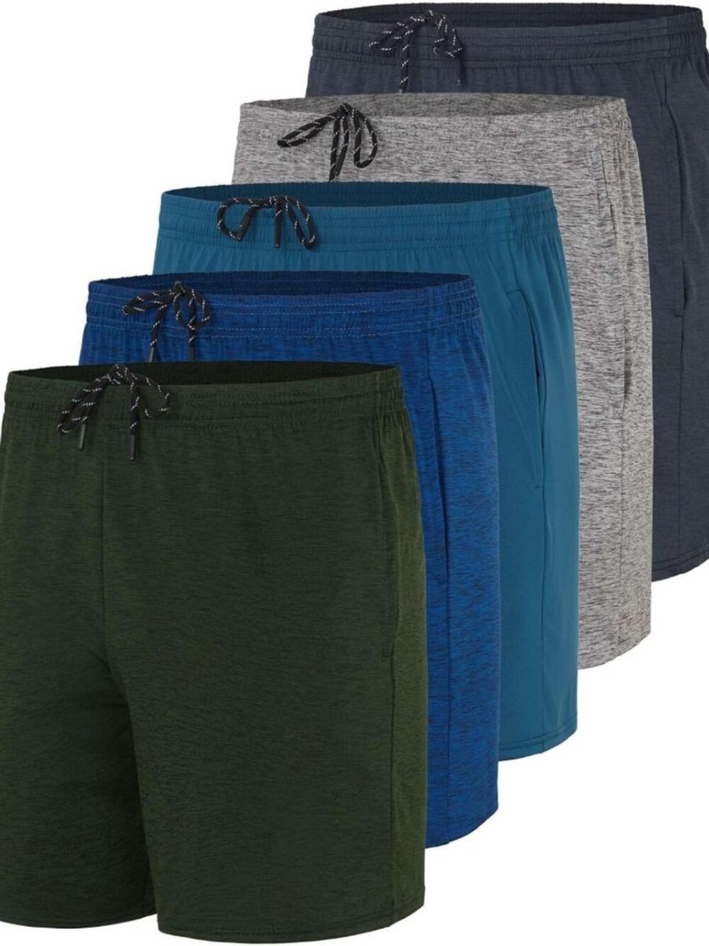 Men's 5" Dry Fit Athletic Shorts - 5 Pack for Gym, Running, Workout, Casual